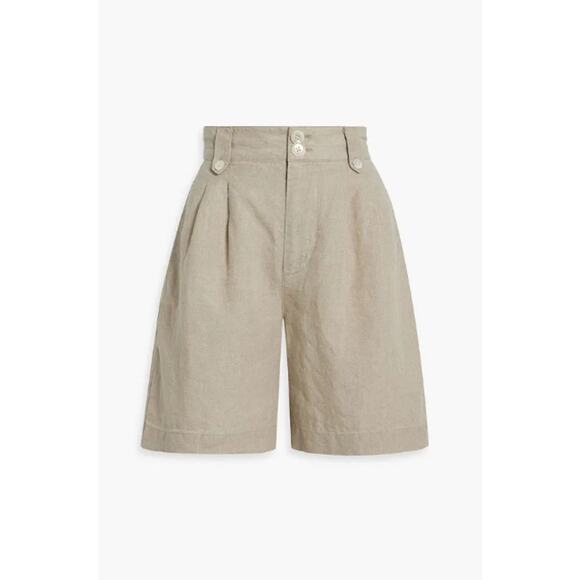 Alex Mill Shorts Womens 2 Pleated Linen Flax Summer Old Money Quiet Luxury Retro - Picture 2 of 13